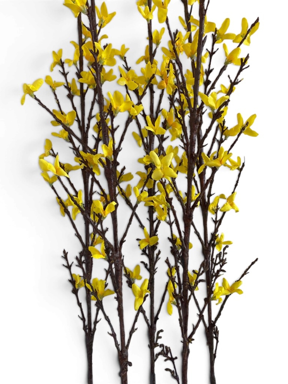 Crate & Barrel Faux Yellow Forsythia Flower Stems Set of 5 NWT